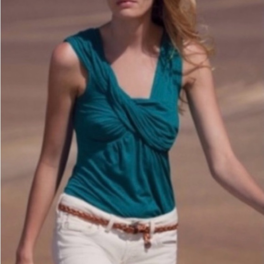 Deletta Turquoise Twist Detail Tank Top